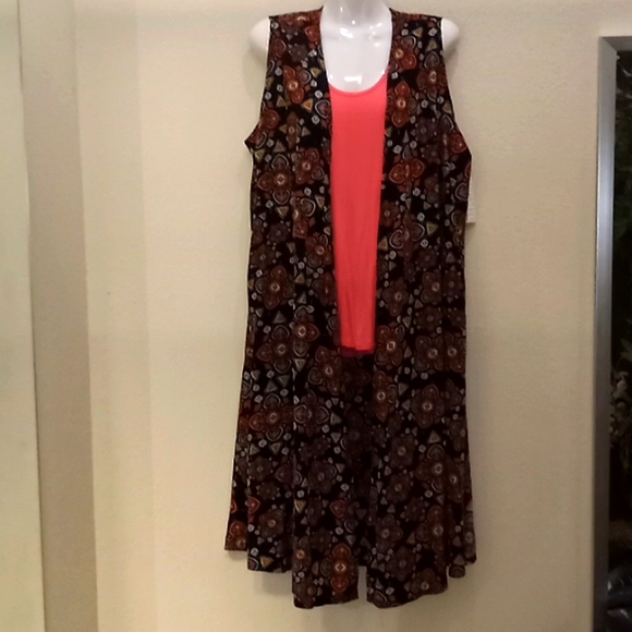 LulaRoe Joy Abstract Print  Duster Vest - Picture 4 of 12